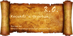 Kecskés Orsolya névjegykártya