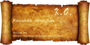 Kecskés Orsolya névjegykártya